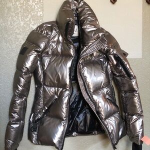 SAM. Metallic Silver Puffer Jacket